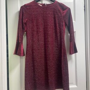 Elegant Red Dress with Flared Sleeves